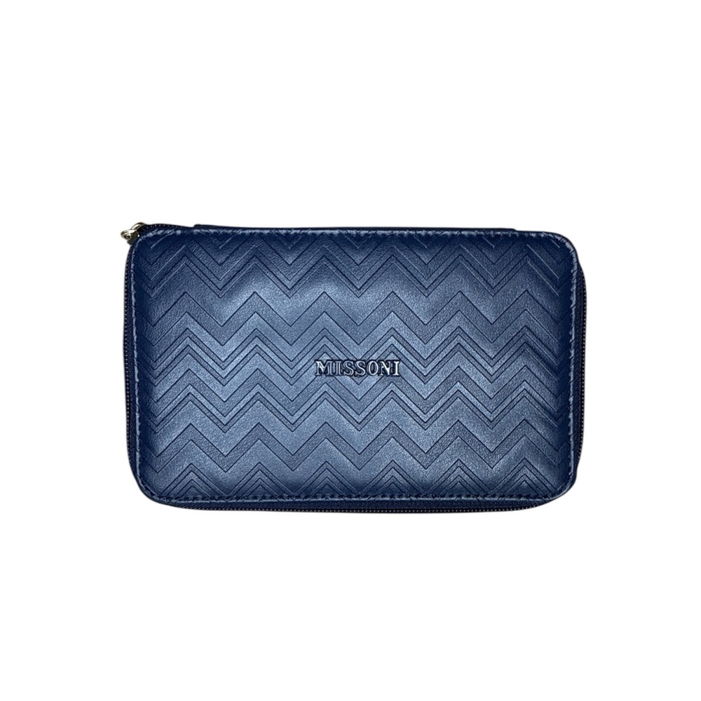 MISSONI Delta First Class Amenity Kit Blue Leather ~ EMPTY